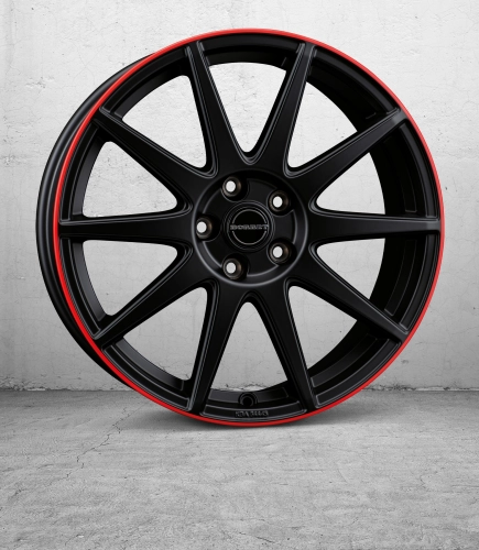 GTX black matt rim red 2