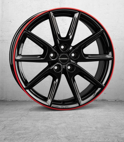 BORBET LX18- black glossy rim red 2